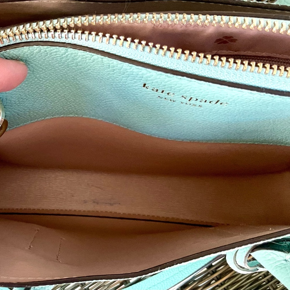 Kate Spade Pebbled Leather Satchel Crossbody Shoulder Bag with Owl Bag Tag - Picture 7 of 8